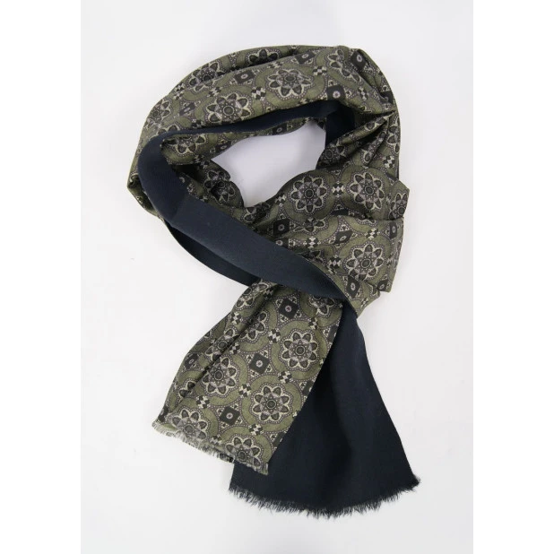 Dante Foulard Shawl | Groen Taupe Geprint | www.pietkoopmans.nl