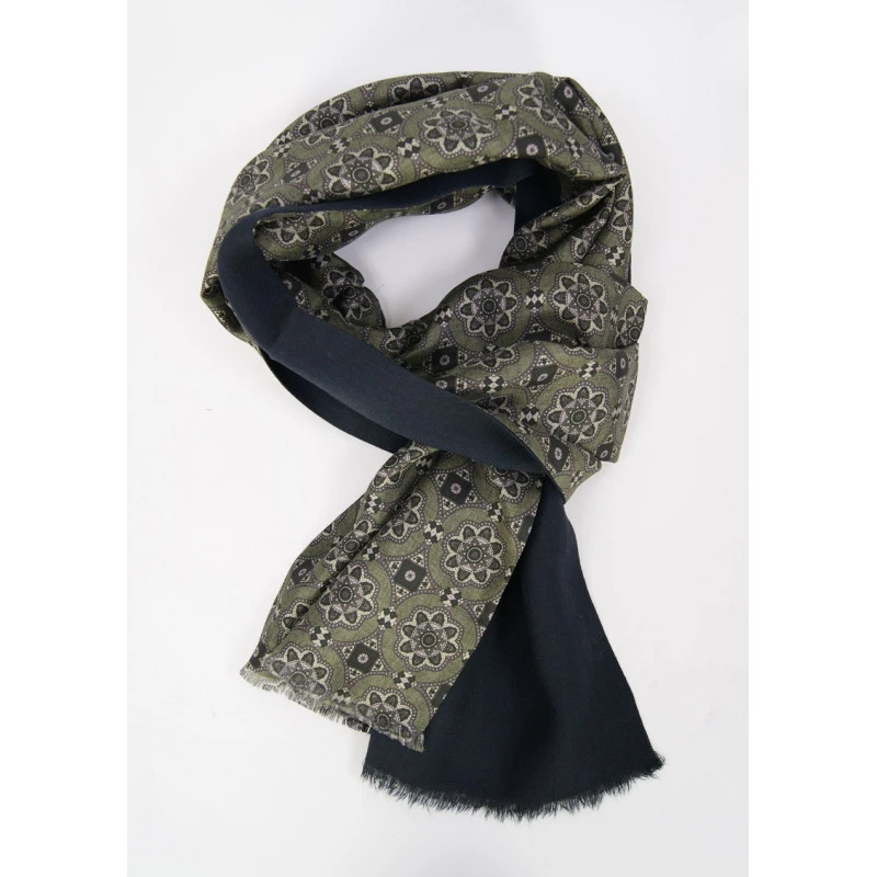 Dante Foulard Shawl | Groen Taupe Geprint | www.pietkoopmans.nl