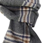 Dante Cashmere Wol Shawl  | Antraciet Cognac | www.pietkoopmans.nl