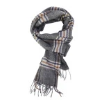 Dante Cashmere Wol Shawl  | Antraciet Cognac | www.pietkoopmans.nl