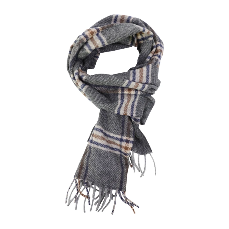 Dante Cashmere Wol Shawl  | Antraciet Cognac | www.pietkoopmans.nl
