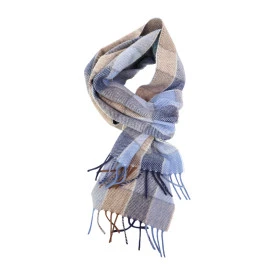 Dante Cashmere Wol Shawl  | Lichtblauw Camel