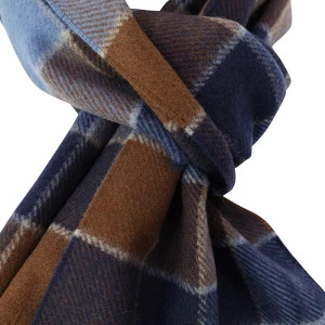 Dante Cashmere Wol Shawl  | Lichtblauw Cognac