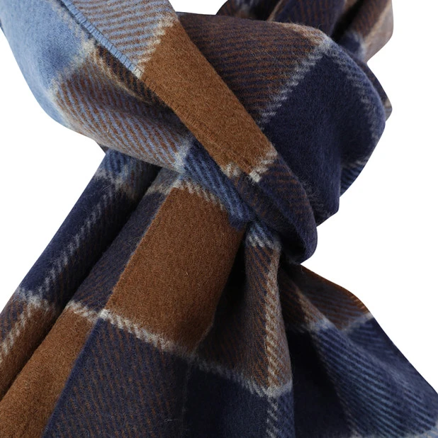 Dante Cashmere Wol Shawl  | Lichtblauw Cognac | www.pietkoopmans.nl
