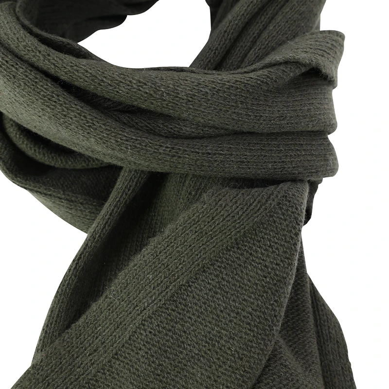 Dante Sjaal Tricot Gebreid | Uni Olijf | www.pietkoopmans.nl