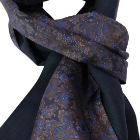 Dante Foulard Shawl | Marine Lila Paisley