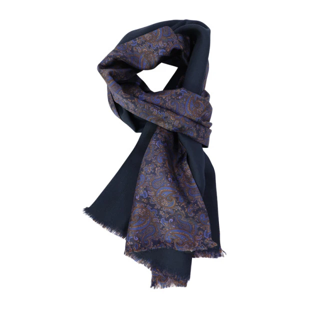 Dante Foulard Shawl | Marine Lila Paisley | www.pietkoopmans.nl