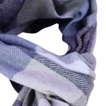 Dante Wol Kasjmier Shawl | Blauw Grijs Geblokt | www.pietkoopmans.nl