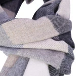 Dante Wol Kasjmier Shawl | Beige Grijs Geblokt | www.pietkoopmans.nl