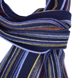 Dante Shawl Gebreid | Blauw Marine Gestreept