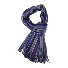 Dante Shawl Gebreid | Blauw Marine Gestreept