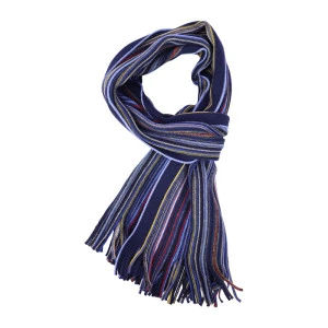 Dante Shawl Gebreid | Blauw Marine Gestreept