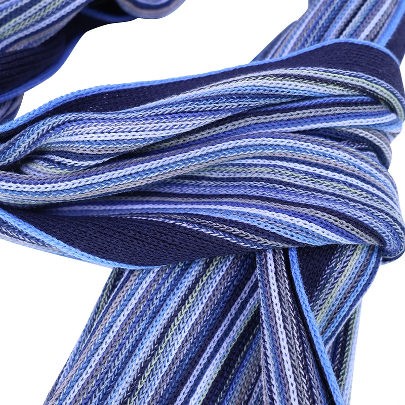 Dante Shawl Gebreid | Blauw Gestreept | www.pietkoopmans.nl