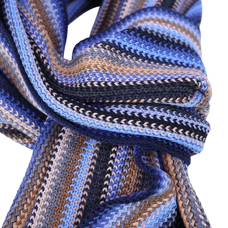 Dante Shawl Gebreid | Blauw Streep Twill Look | www.pietkoopmans.nl