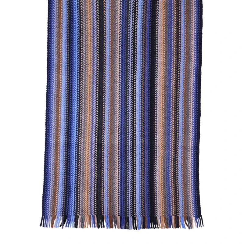 Dante Shawl Gebreid | Blauw Streep Twill Look | www.pietkoopmans.nl