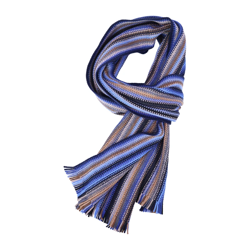 Dante Shawl Gebreid | Blauw Streep Twill Look | www.pietkoopmans.nl
