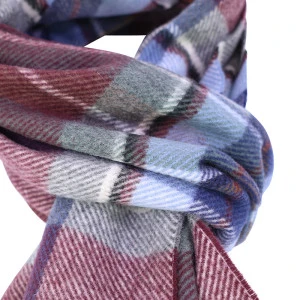 Dante Kasjmier Shawl | Bordo Blauw Geruit