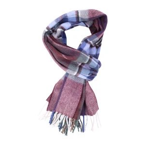 Dante Kasjmier Shawl | Bordo Blauw Geruit