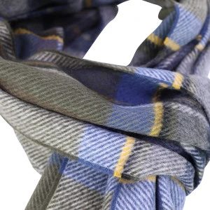 Dante Kasjmier Shawl | Olijf Geel Geruit