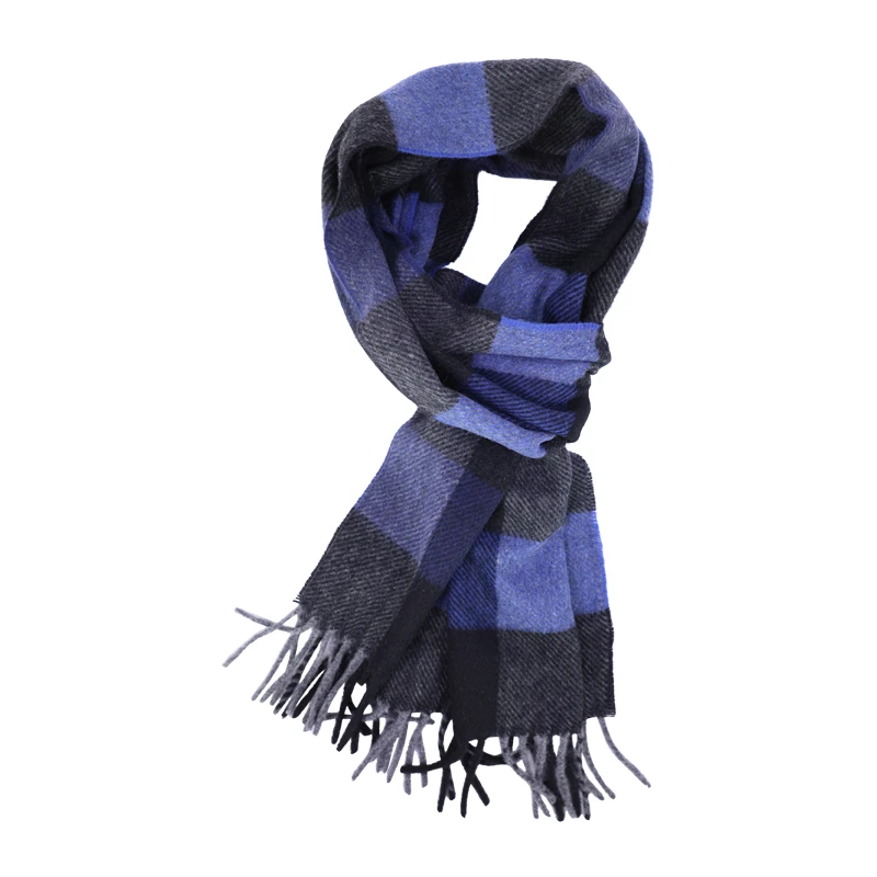 Dante Kasjmier Shawl | Blauw  Zwart | www.pietkoopmans.nl