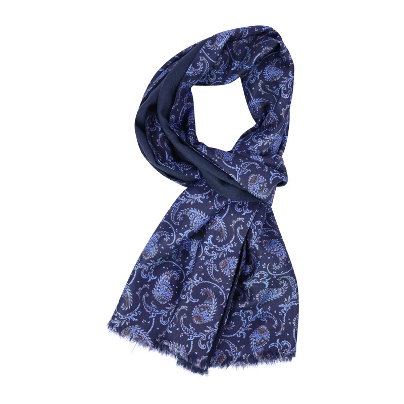Dante Zijde Wol Shawl | Marine Bruin | www.pietkoopmans.nl