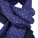 Dante Zijde Wol Shawl | Marine Geel Print | www.pietkoopmans.nl