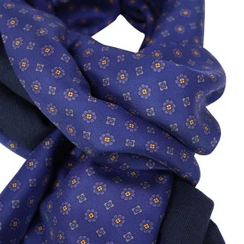 Dante Zijde Wol Shawl | Marine Geel Print
