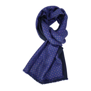 Dante Zijde Wol Shawl | Marine Geel Print
