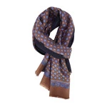 City Sport Zijde Modaal Shawl | Bruin Blauwe medallions | www.pietkoopmans.nl