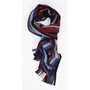 Shawl Tricot Gebreid Wol | Marine Grijs