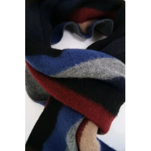 Shawl Wol Gebreid | Jeans Blauw Gestreept