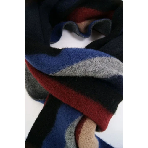 Shawl Wol Gebreid | Jeans Blauw Gestreept | www.pietkoopmans.nl