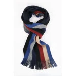 Shawl Wol Gebreid | Jeans Blauw Gestreept | www.pietkoopmans.nl