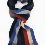 Shawl Wol Gebreid | Jeans Blauw Gestreept | www.pietkoopmans.nl