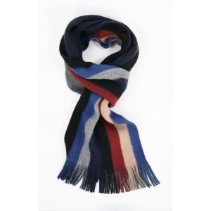 Shawl Wol Gebreid | Jeans Blauw Gestreept