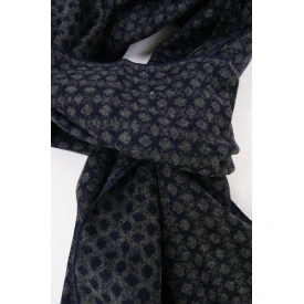 Shawl Geweven Viscose | Grijs Marine Gestipt