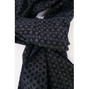 Shawl Geweven Viscose | Grijs Marine Gestipt