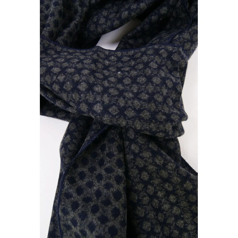 Shawl Geweven Viscose | Grijs Marine Gestipt | www.pietkoopmans.nl