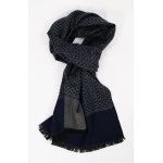 Shawl Geweven Viscose | Grijs Marine Gestipt | www.pietkoopmans.nl