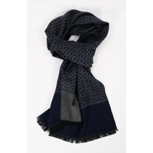Shawl Geweven Viscose | Grijs Marine Gestipt