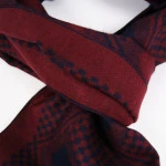 Shawl Geweven Viscose | Bordo Marine Print | www.pietkoopmans.nl