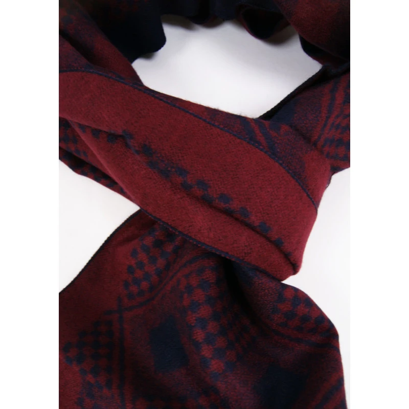 Shawl Geweven Viscose | Bordo Marine Print | www.pietkoopmans.nl