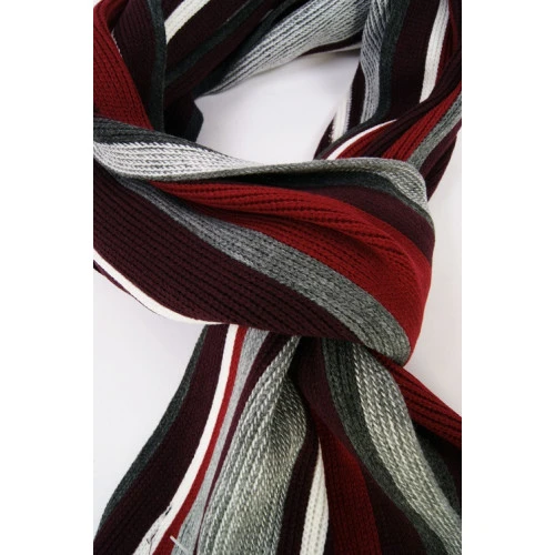 Shawl Tricot | Bordo Rood Gestreept | www.pietkoopmans.nl