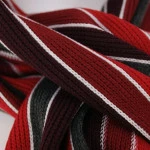 Shawl Tricot | Bordo Grijs Gestreept | www.pietkoopmans.nl