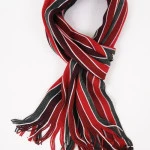 Shawl Tricot | Bordo Grijs Gestreept | www.pietkoopmans.nl
