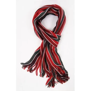 Shawl Tricot | Bordo Grijs Gestreept