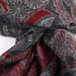 Shawl Geweven Viscose | Bordo Grijs Paisley | www.pietkoopmans.nl