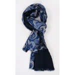Foulard Shawl | Kobalt Beige Paisley | www.pietkoopmans.nl