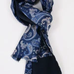 Foulard Shawl | Kobalt Beige Paisley | www.pietkoopmans.nl