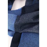 Shawl Geweven | Marine Blauw Geblokt | www.pietkoopmans.nl